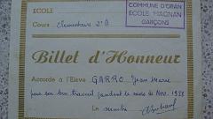 4-BILLET D'HONNEUR 1958
